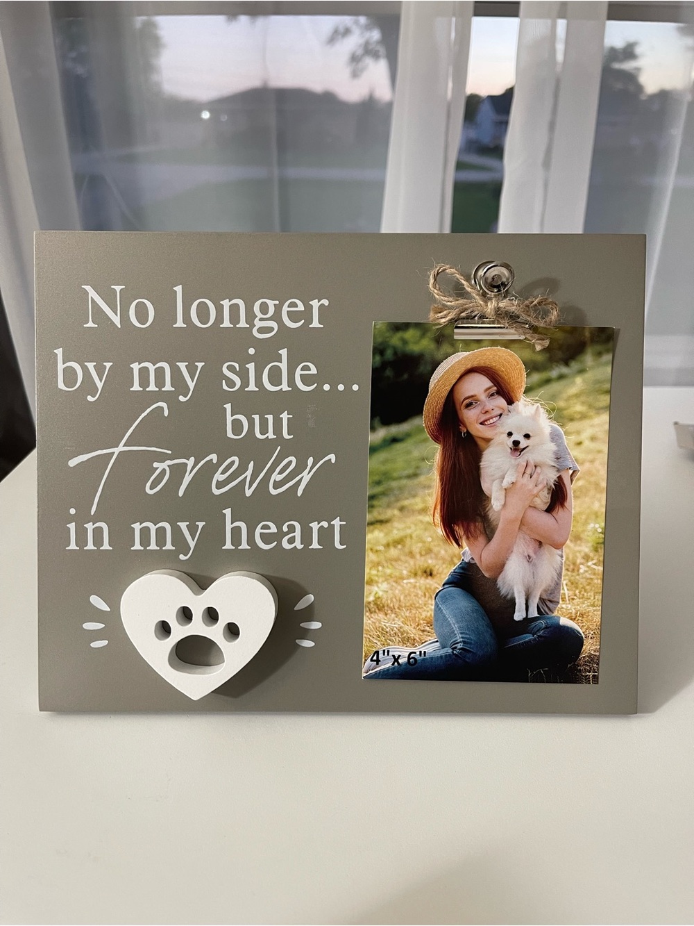 Memorial Pet Photo Frame Wall Plaque - Gray